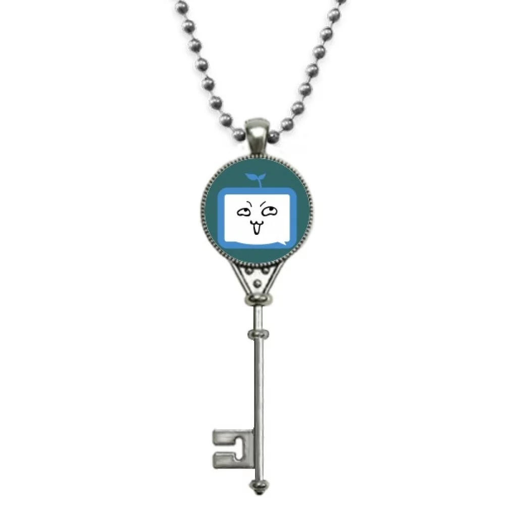 Saplings Insidious Small TV Face Original Pendant Vintage Necklace Silver Key Jewelry