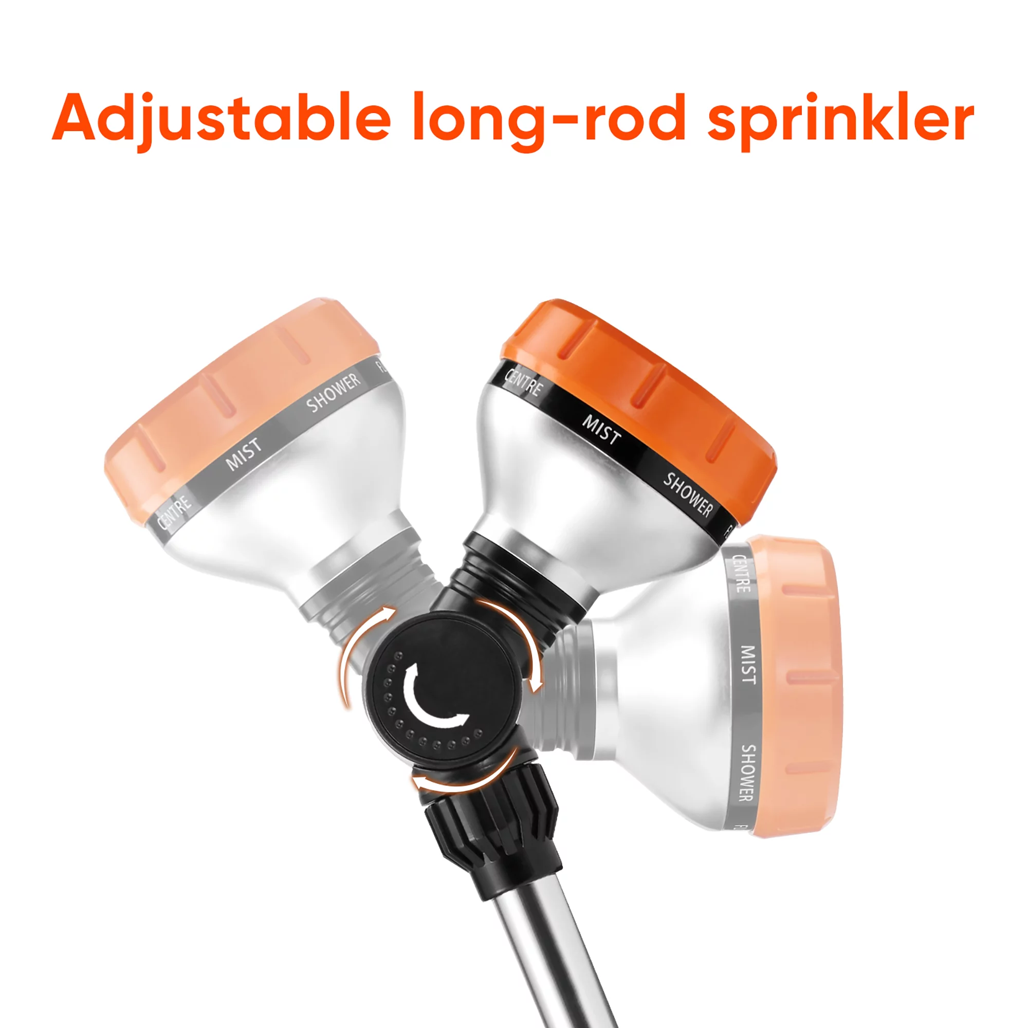 KelaJuan Garden Watering Wand, 180 Degrees Rotating Head 10 Patterns Long Hose Nozzle Sprayer