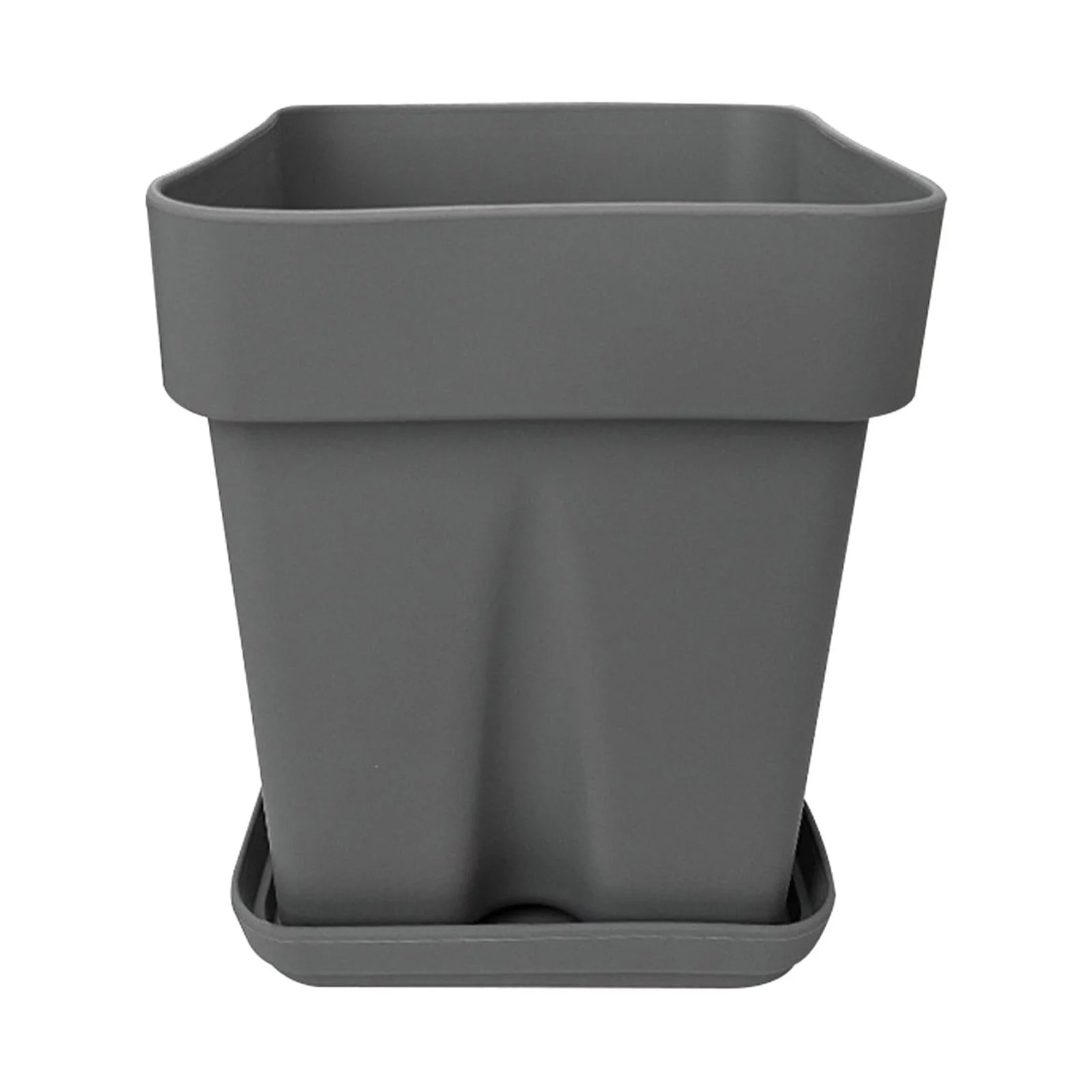 Uqiangy Square Pots Flower Plant Pots with Tray Reusable Seedling Pots Starter Pots Outdoor Indoor Plants Pots (Grey)