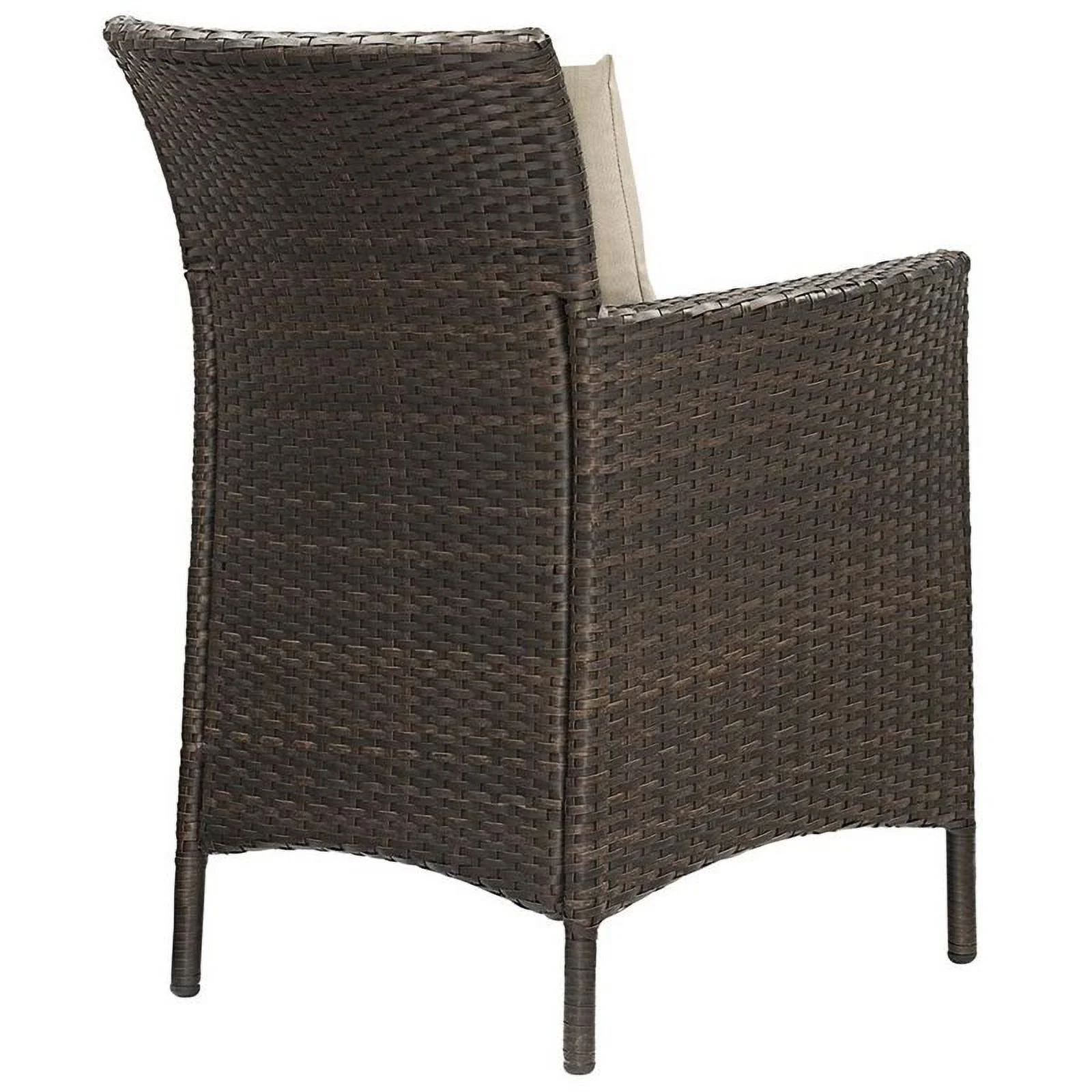 Pemberly Row  Patio Dining Arm Chair in Brown and Beige