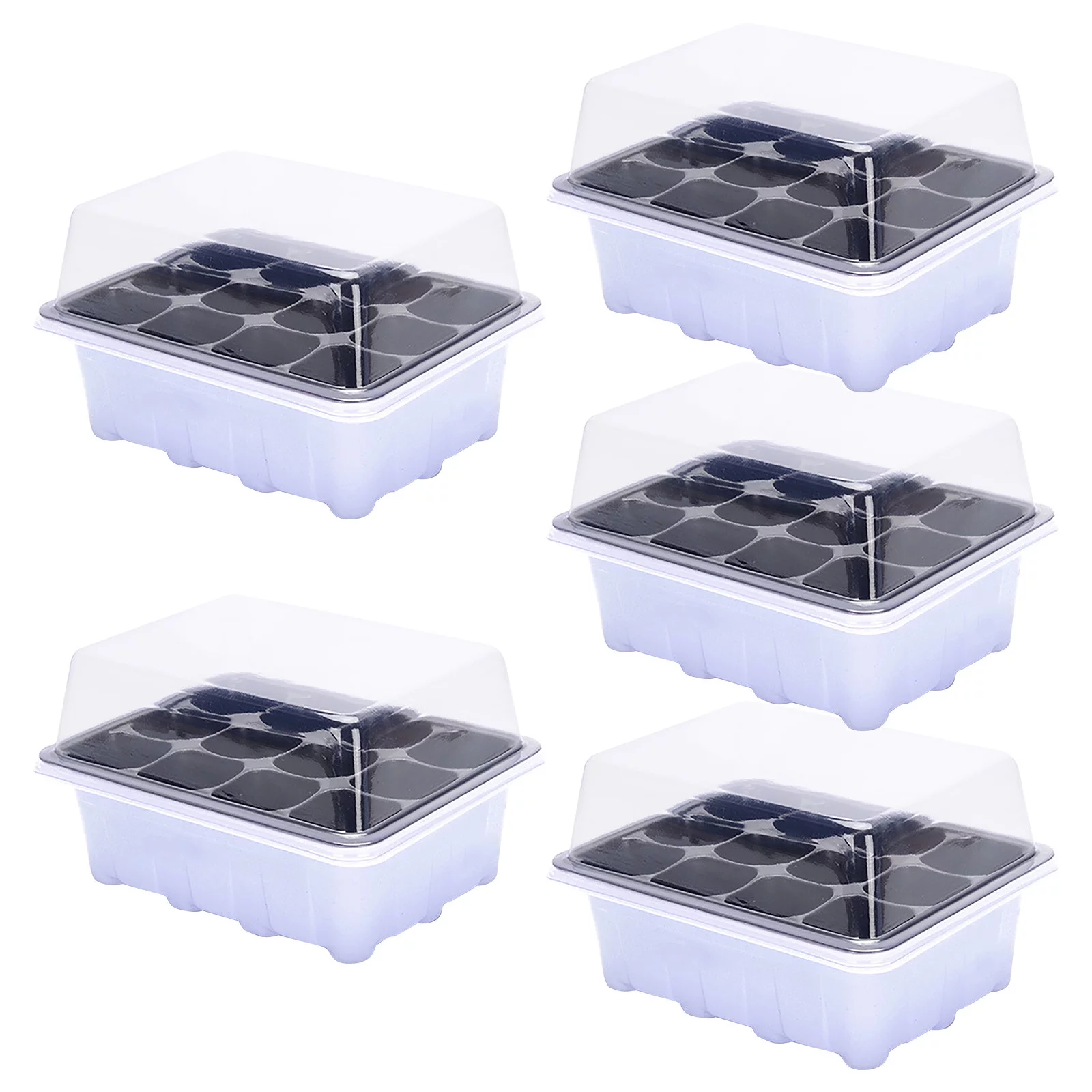 Puntoco Clearance Indoor Propagation Box Mini Greenhouse Propagation Set Tray With Lid 1/2/5Pcs