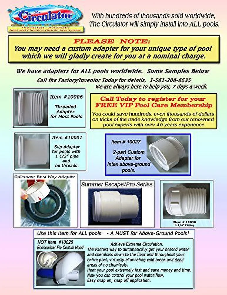 10022a Pool Return Jet, Standard, White