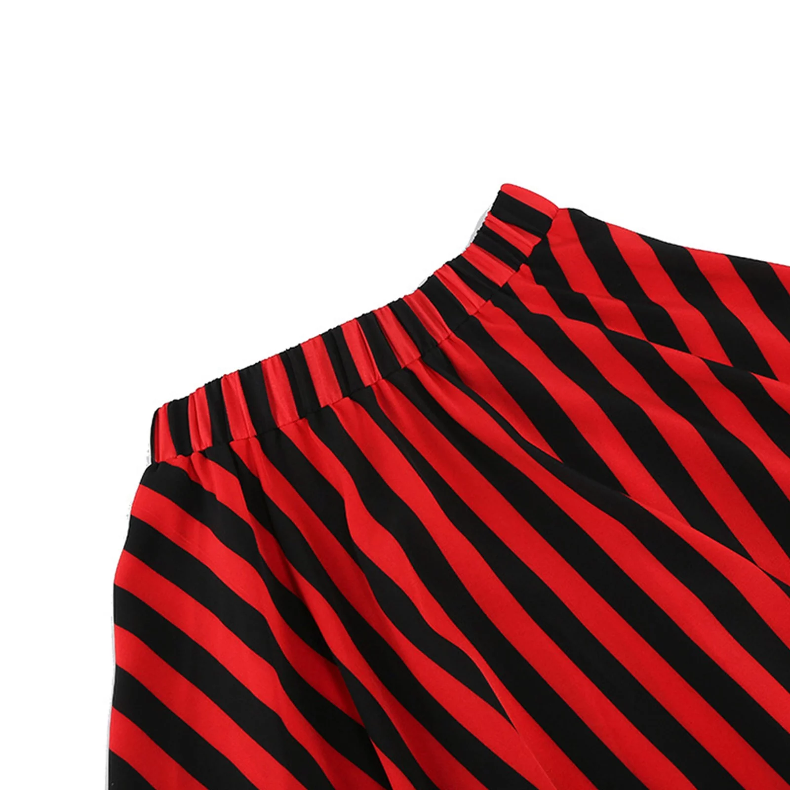 Winter Skater Skirt Women'S Belt Black Red Stripe Irregular Hem Skirt Maxi Skirt Sets Women 2 Piece Outfits