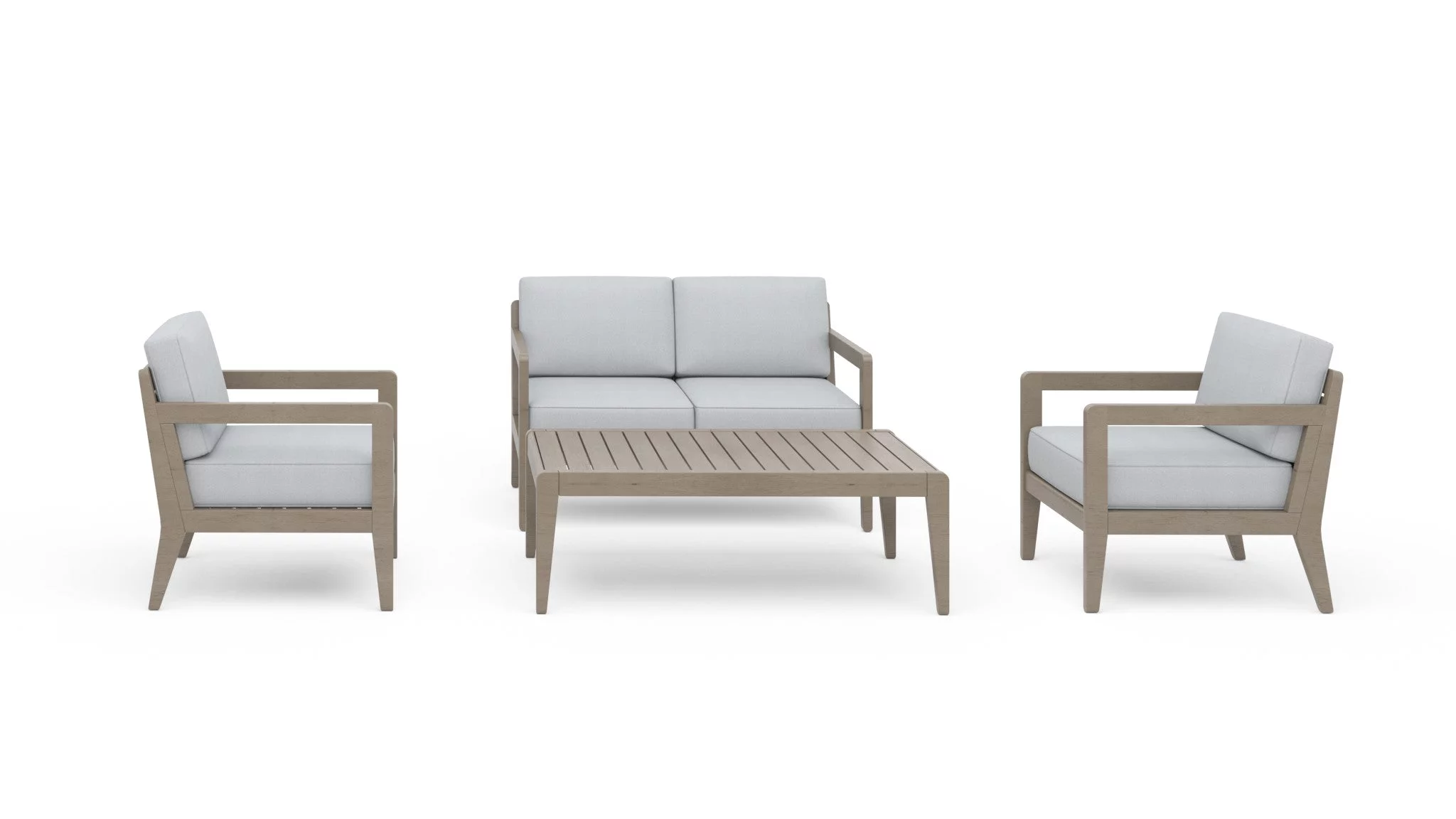 Homestyles Sustain Wood Outdoor loveseat 4-Piece Set in Gray