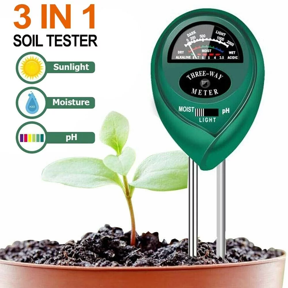 imUfer Soil Detector Home Test Soil Nutrients Moisture Dry And Humidity Three-In-One For Garden Plants Flowers Moisture Light PH Sensor Tool