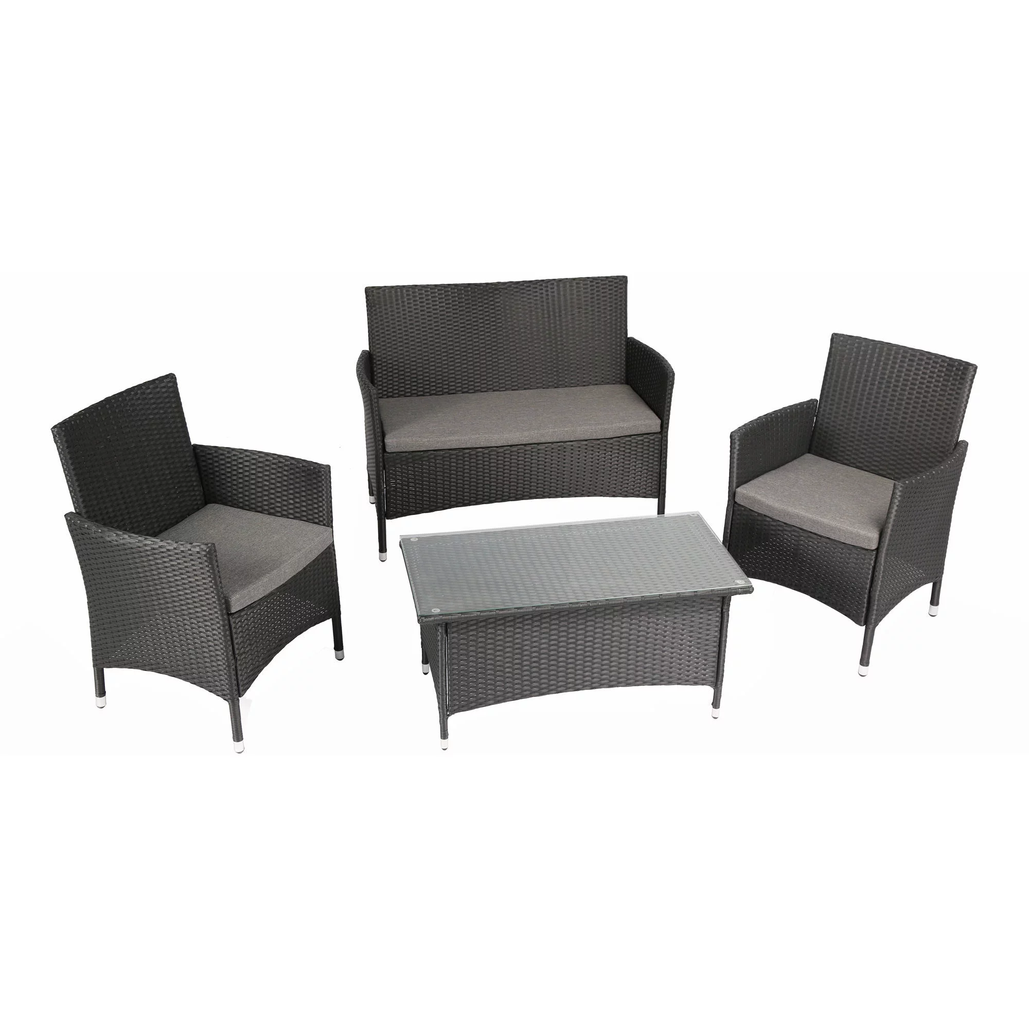 Baner Garden Wicker 4 Piece Patio Conversation Set