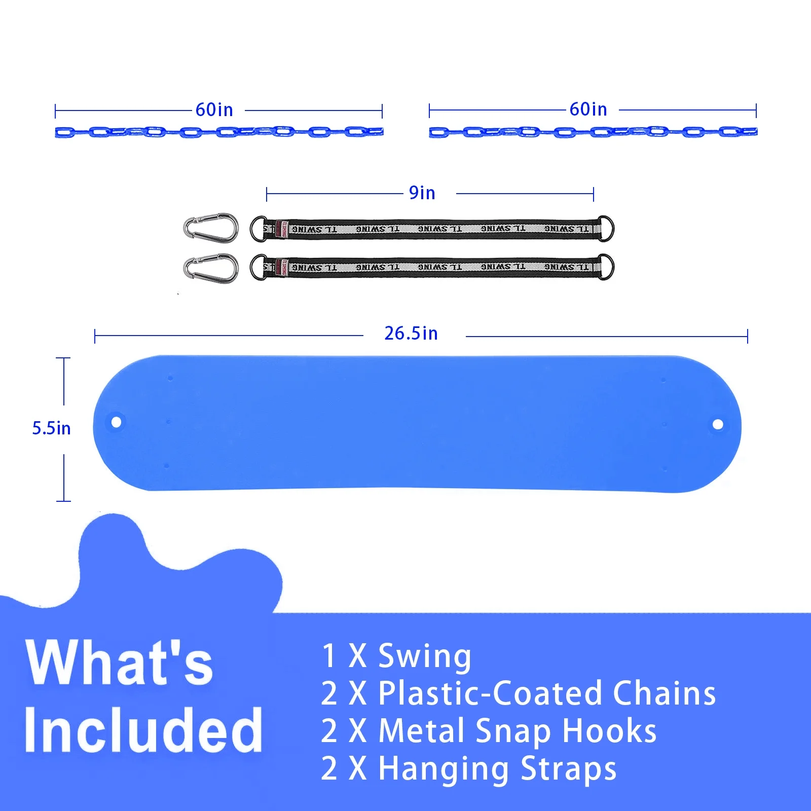 JUGAAD LIFE Toddler Swing Seat Kids Swing Set for Outside with 60