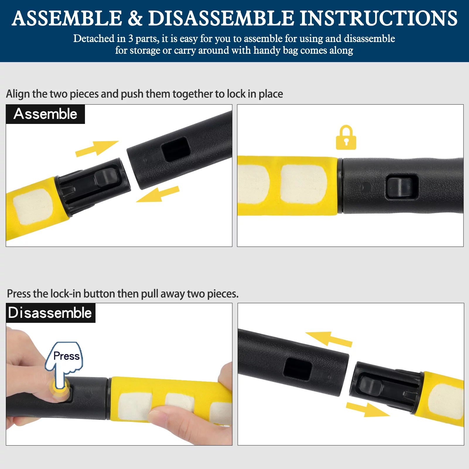 WWW Snow Shovel, 4 in 1 Snow Removal Perfect Sized Snow Shovel Safer Than Metal Snow Shovels,Dune Spoons Beach Diggers(Yellow Black)