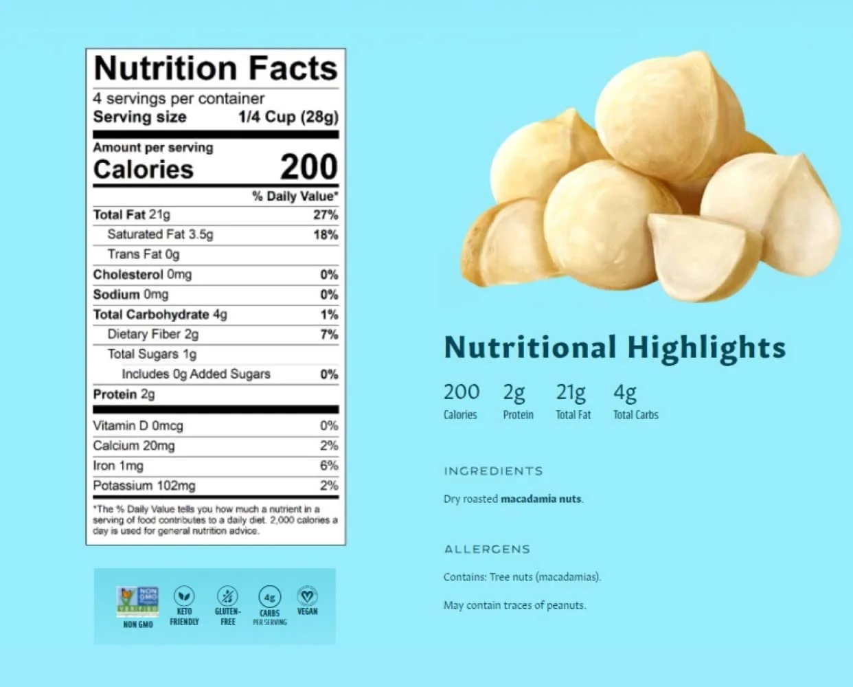 Mauna Loa Premium Hawaiian Roasted Macadamia Nuts, Unsalted Flavor, 4 Oz