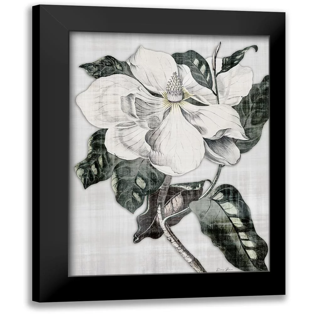 Brown, Denise 12x14 Black Modern Framed Museum Art Print Titled - Southern Magnolia 1