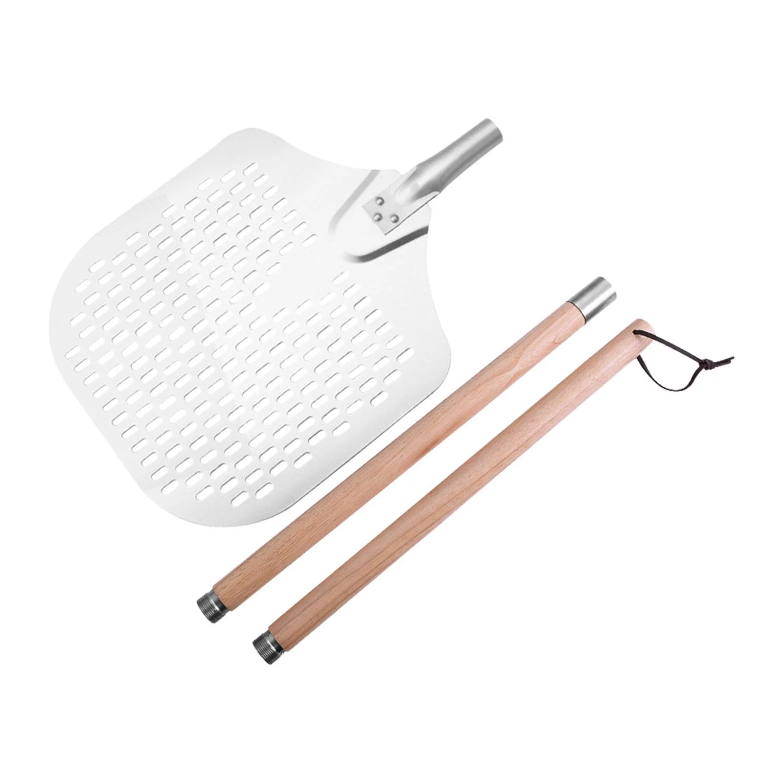 Aluminum Metal Pizza Peel Pizza Spade, Easy to Use Pizza Spade Cutting Board, Oven Kitchen Baking Tools, Wooden Handle Pizza Paddle Durable 132.7cm