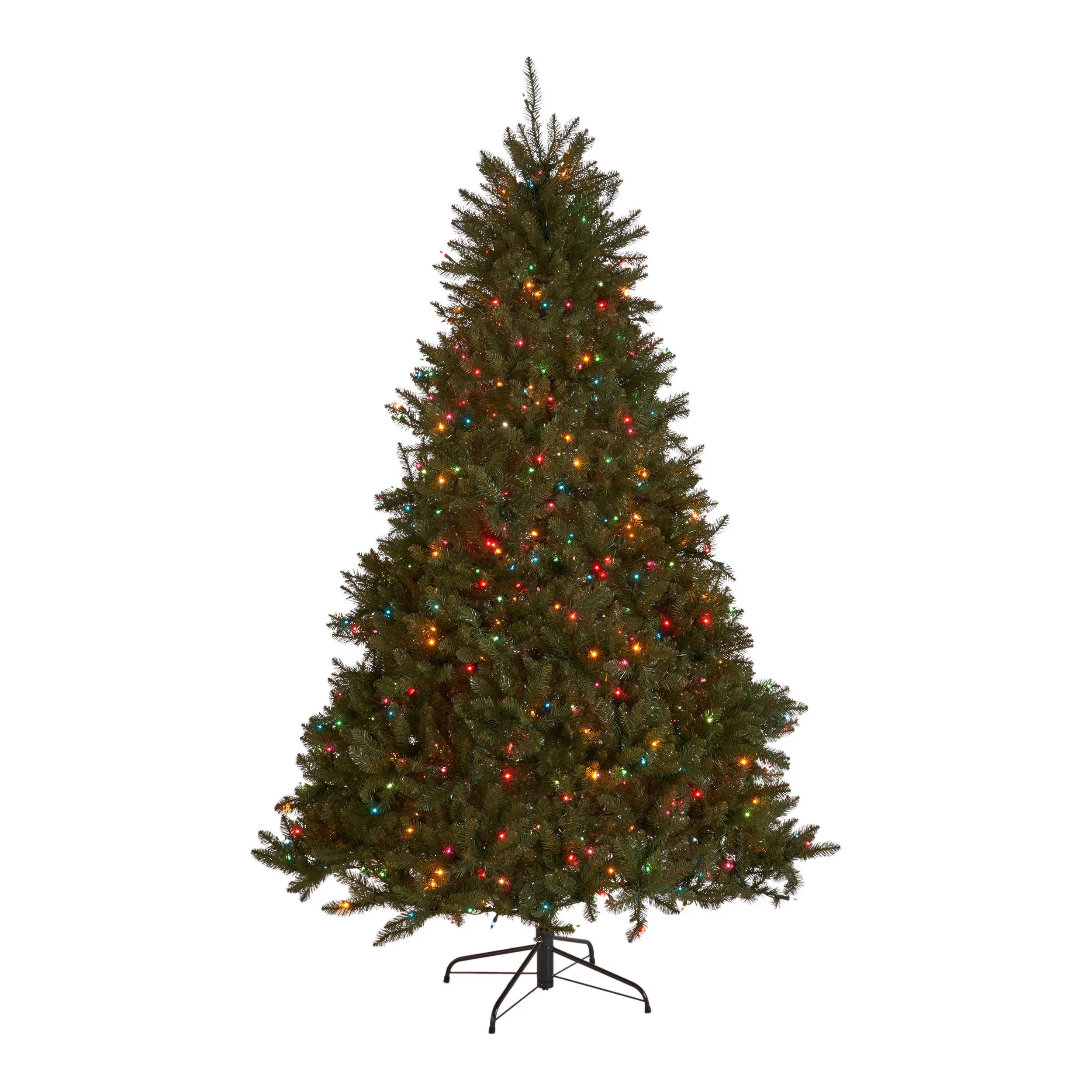 Noble House 7 Foot Artificial Fraser Fir Christmas Tree, Green/Multicolored Lights