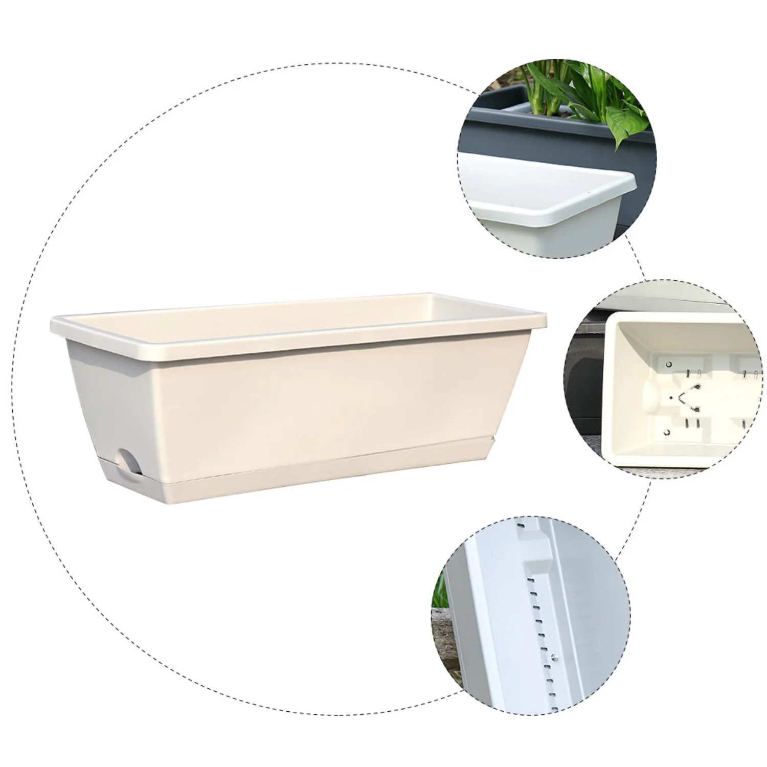 Plastic Vegetable Pot Gardening Flowerpot Pots  Plants Planting Trough Rectangle