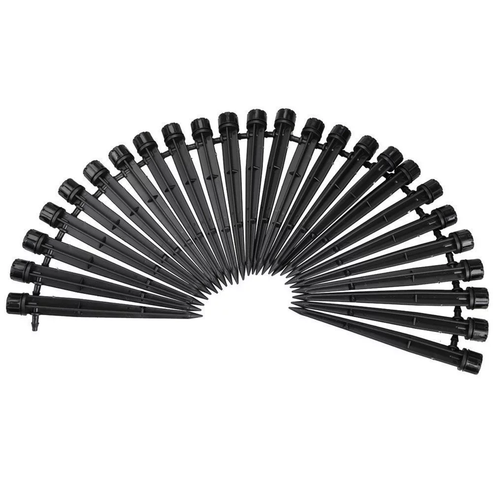 50 Pcs 360 Degree Adjustable Water Flow Irrigation Drippers on Stake Emitter Drip System