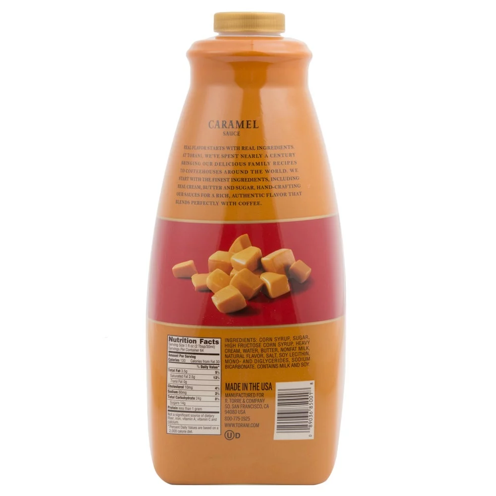 Torani Caramel Pure made Sauce - Bottle (64 oz