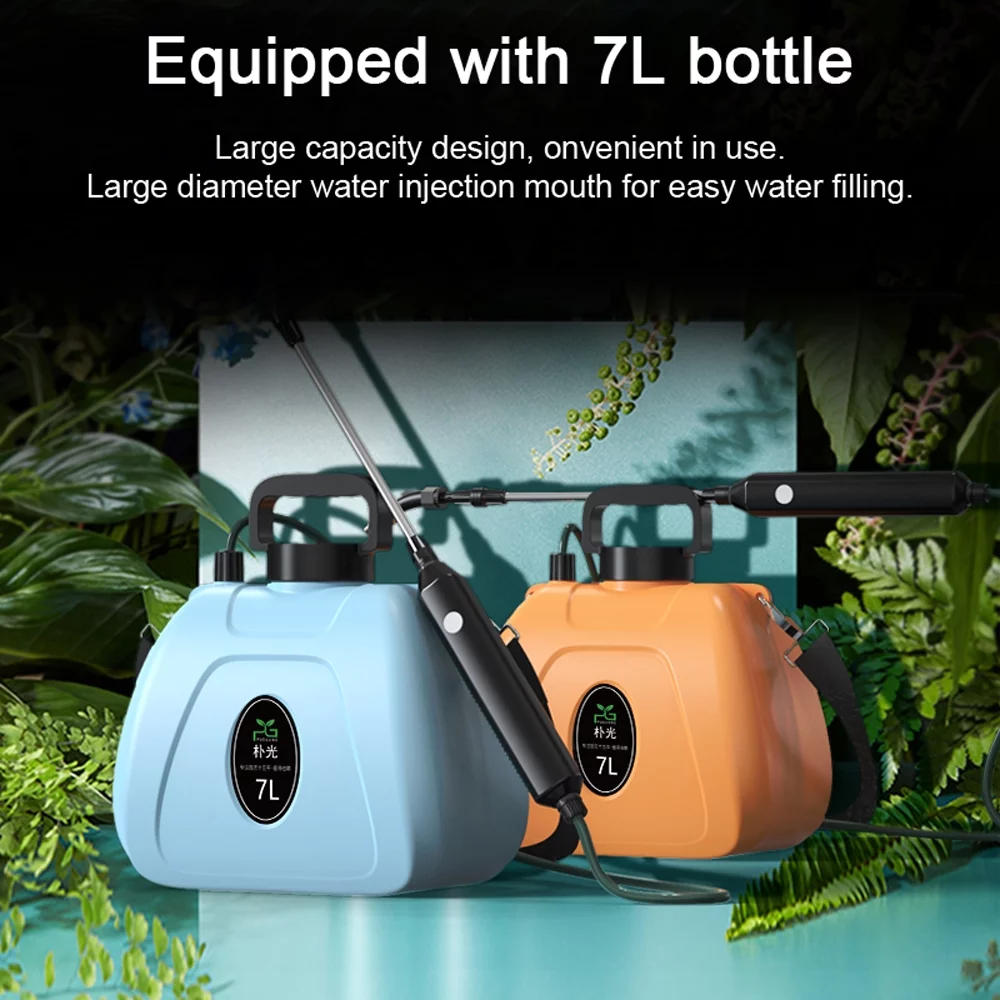 7L Rechargeable Shouldered Sprinkler Handheld Electric Sprayer Agriculture Tools Watering Can Atomizing Watering Bottle Water Sprayer Garden Plants Sprayer