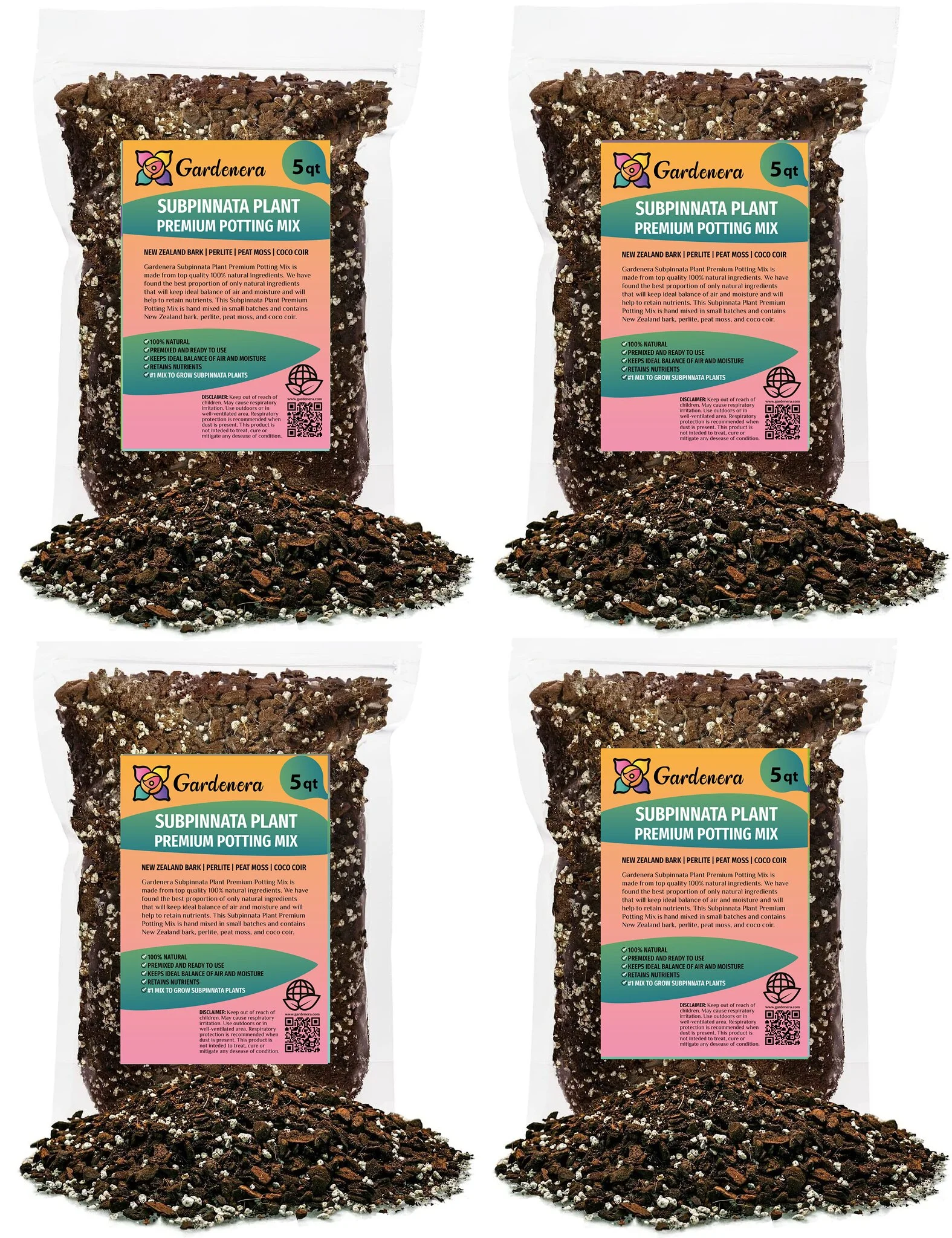 ‚≠ê PREMIUM Monstera Subpinnata Soil Mix - Trusted by Experts for Strong and Healthy Plants by Gardenera - 20 Quart (4 Bags of 5 Quart)