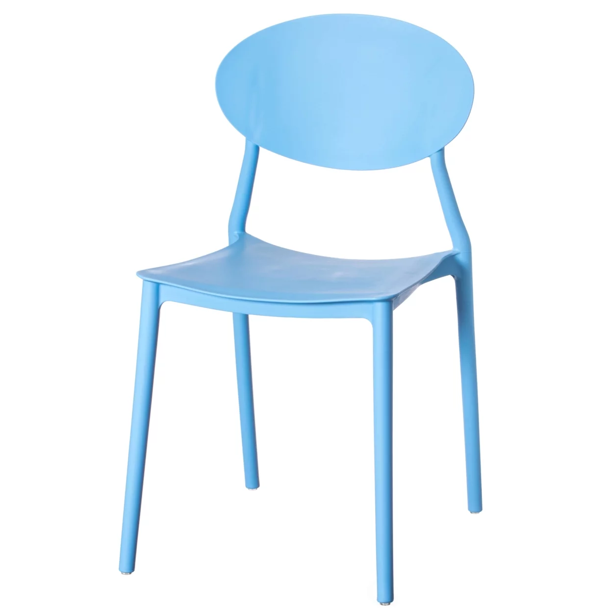 Modern Plastic Outdoor Dining Chair with Open Oval Back Design