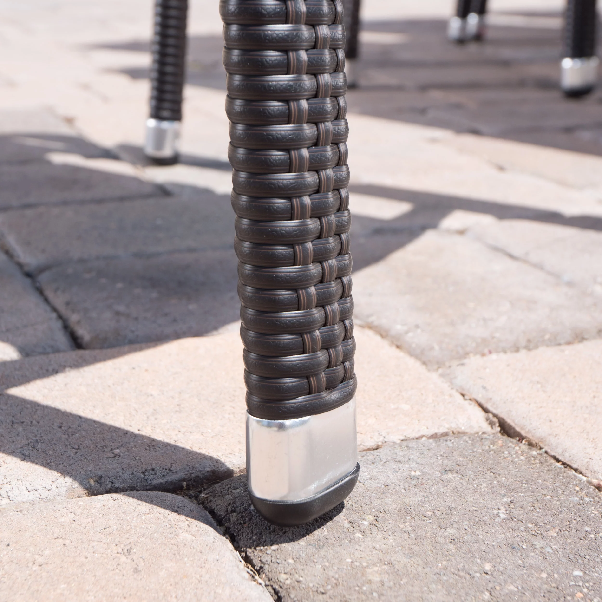 Jamileth Outdoor 9 Piece Wicker Dining Set with Aluminum Framed Dining Chairs, Multi Brown