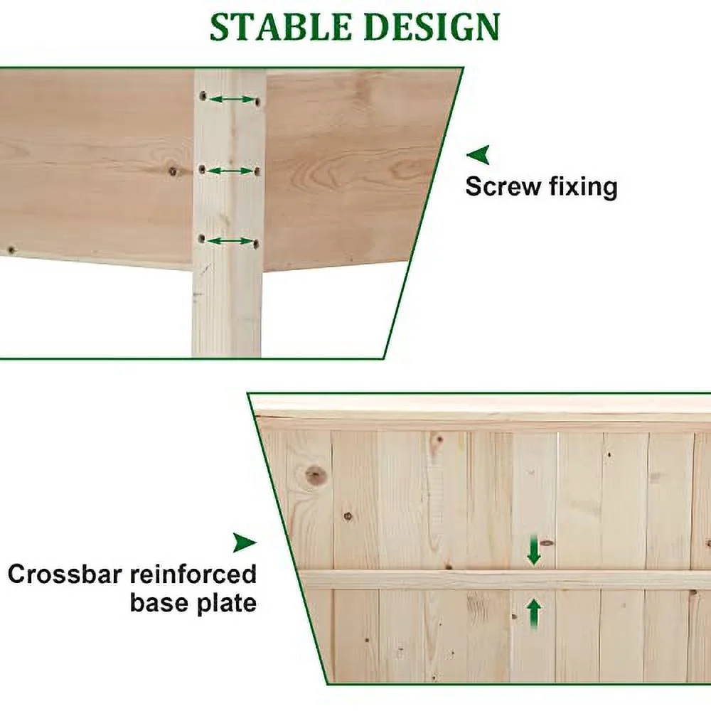 Raise Garden Bed Wood Elevated Planter Box Kit Raised Planter Boxes Outdoor with Legs for Patio Backyard Garden Greenhouse Plants Planting Vegetable Flower Herbs Garden Box