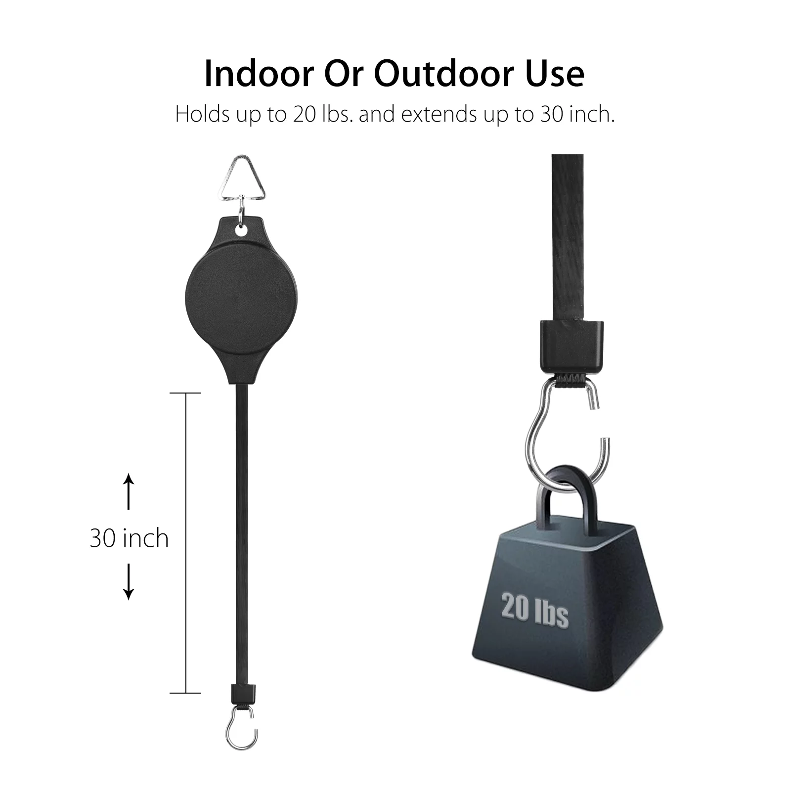 EEEkit Black Plastic and Metal Plant Hangers (2 Pack)