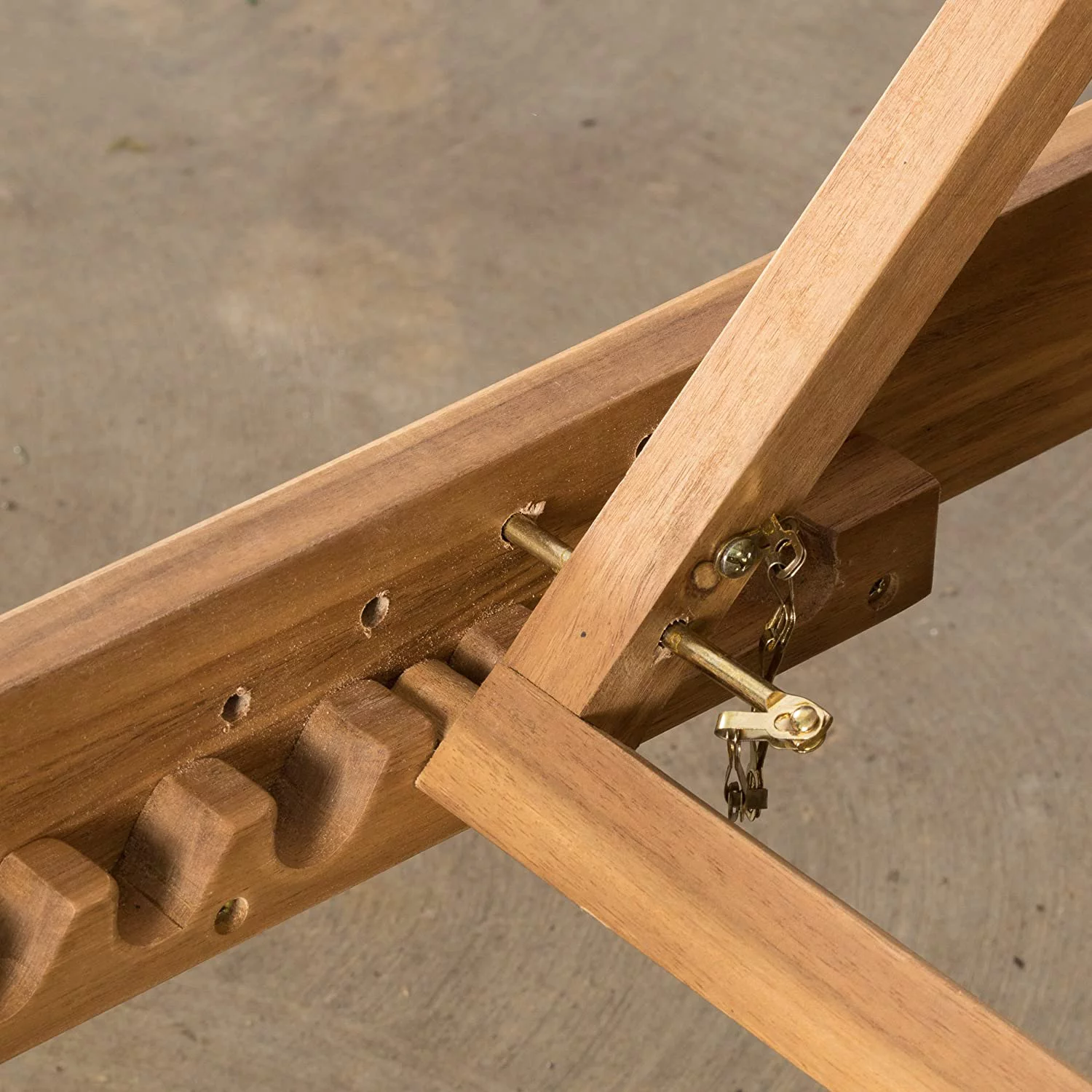 Ariana Acacia Wood Chaise Lounge with Cushion, Teak Finish