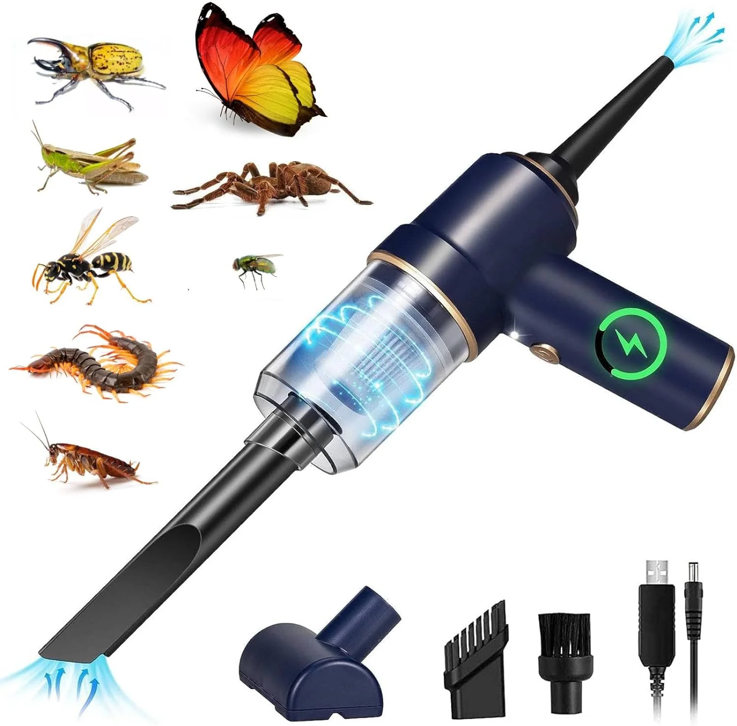 JLLOM Handheld Vacuum and Blower - Sucker for Insects, Spiders, Strong Suction