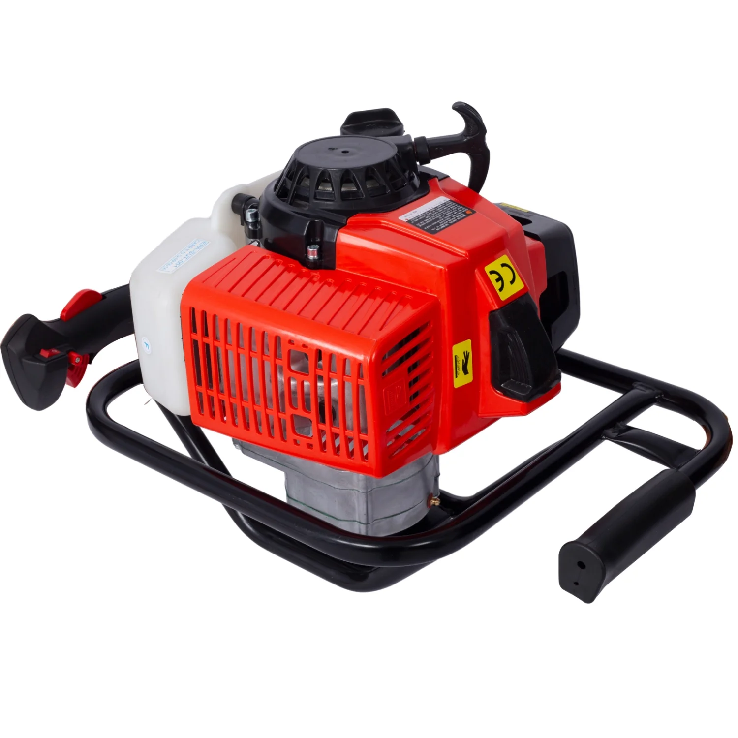 Powerful Certified EPA Gas-Powered 2-Stroke Post Hole Digger with 63cc Engine - Efficient 2.7HP Digging Drill Auger for Quick Work - Large 3/4” Shaft Size for Versatile Use