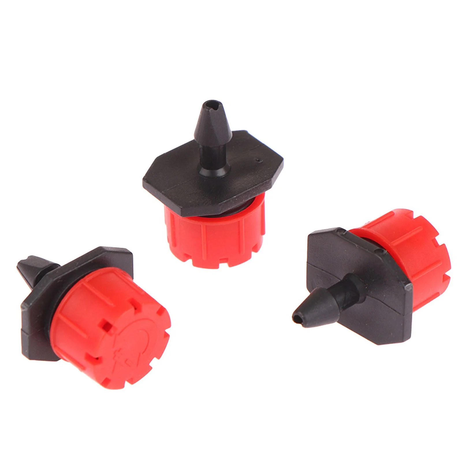 50PCS 1/4'' Barb Red Adjustable Nozzles Garden Watering Irrigation Sprinkler Emitter Micro Drip Balcony Yard Greenhouse Spray