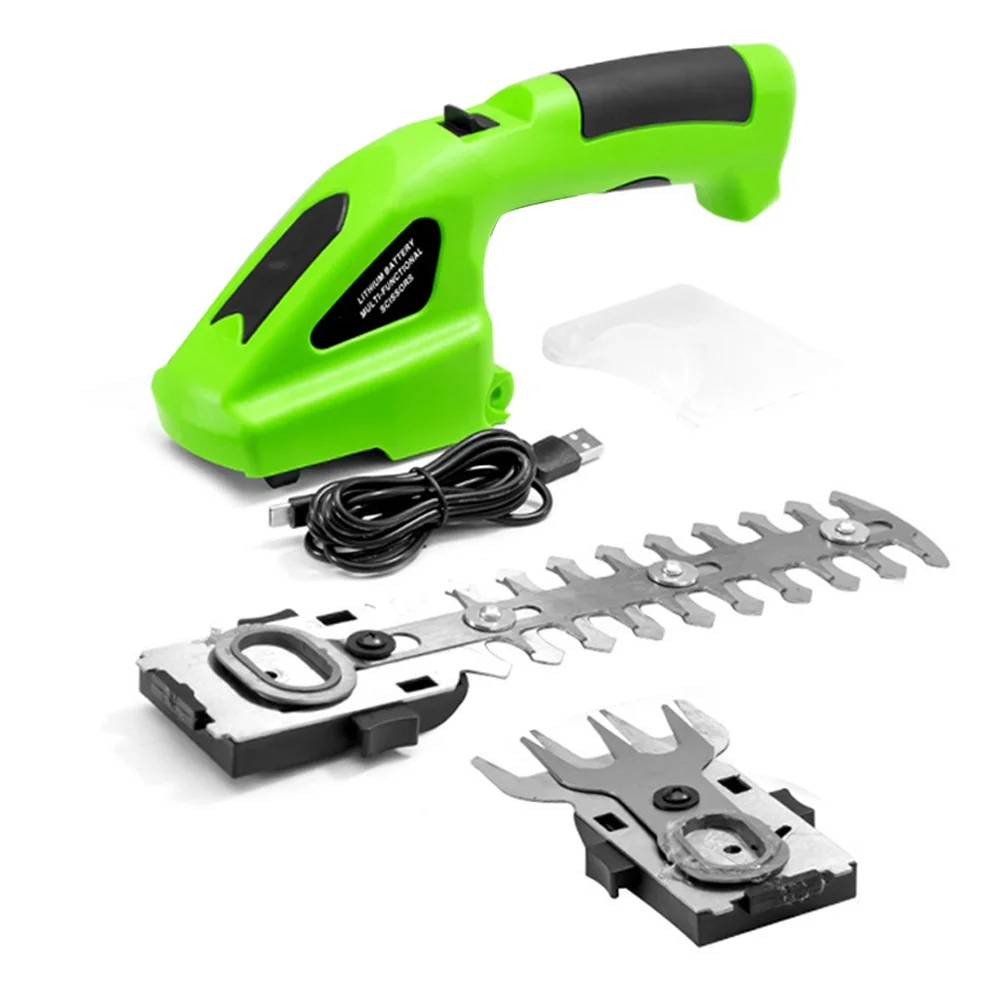 2-in-1 Electric Cordless Hedge Plants Trimmer Handheld Grass Shear Shrub Cutter