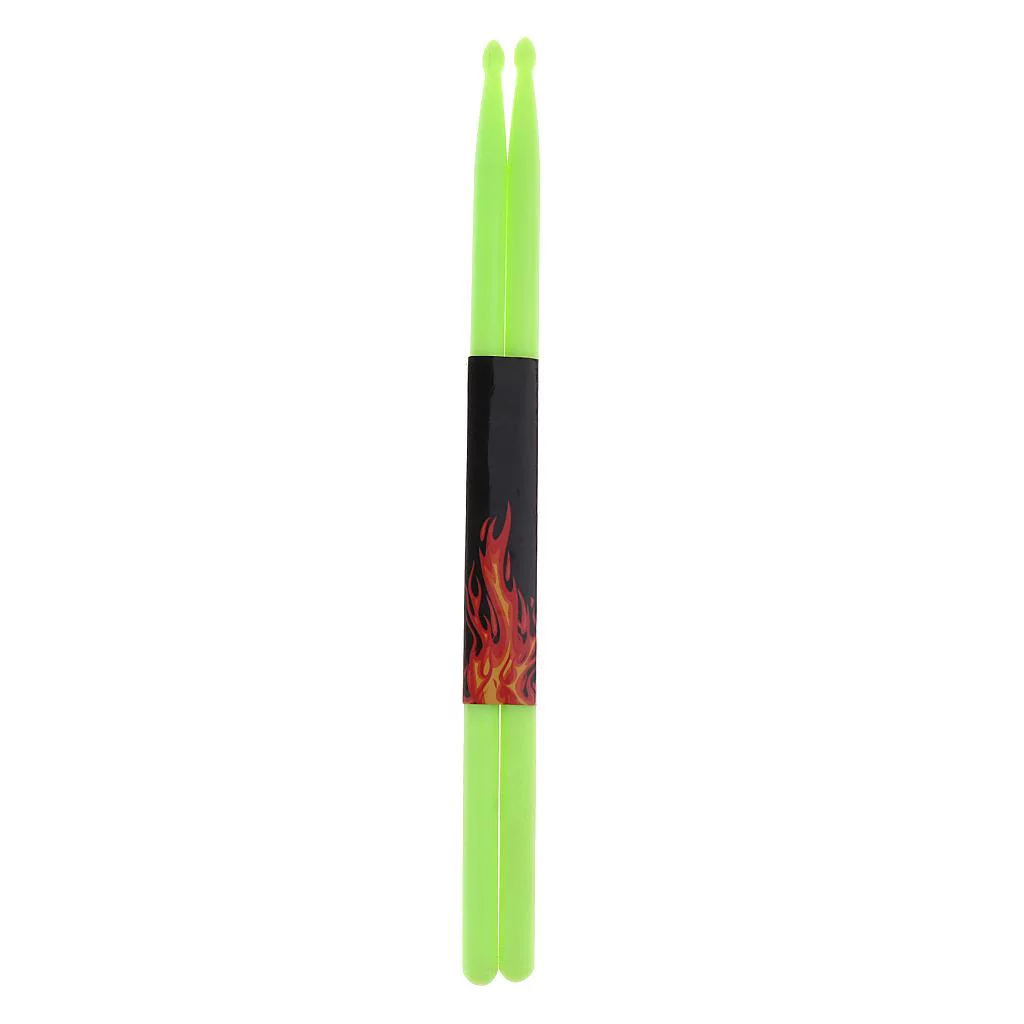 Finest Nylon 1 Pair Replacement Drum Sticks Mallets For Drummer Bright Color Green
