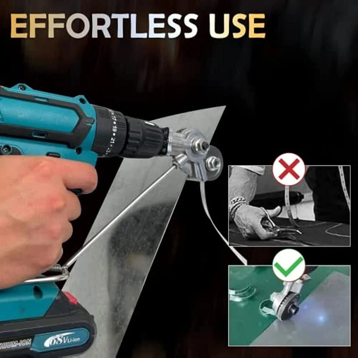 Electric Drill Shears Plate Cutter Attachment Metal Iron Tin Quick Cutting Tool