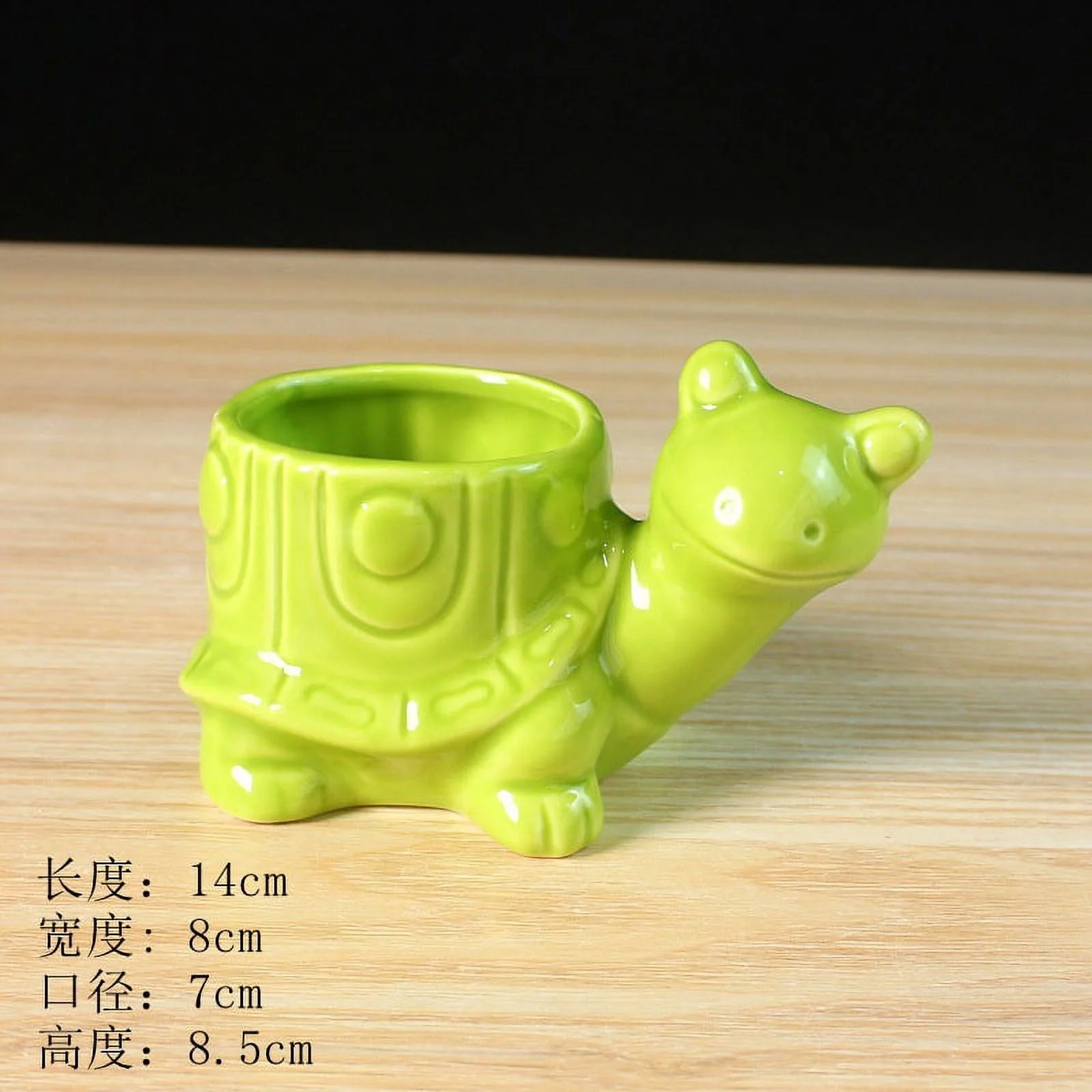 Medium-Temperature Ceramic Turtle Succulent Planter - Porcelain Succulent Plant Pot - Animal Planter Desktop Potted Plant