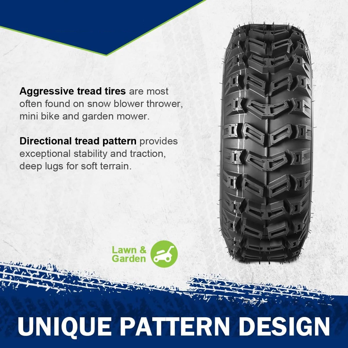 ATV Tires 15x5.00-6 15x5x6 Snow Hog Lawn and Garden Tires Snow Blower Thrower Tire 2PR, Set of 2