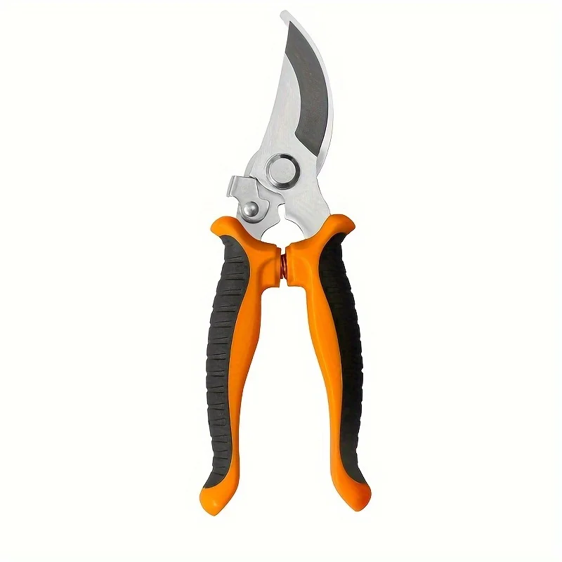 Stainless Steel Pruning Shears: Multi-use, Ambidextrous, Contemporary Design, Ideal for Efficient Branch and Fruit Trimming with Anti-slip and Labor-saving Features