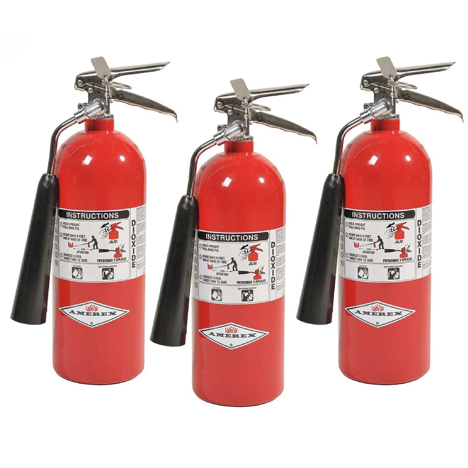 Amerex 322, 5lb Carbon Dioxide Class B C Fire Extinguisher - 3 Pack