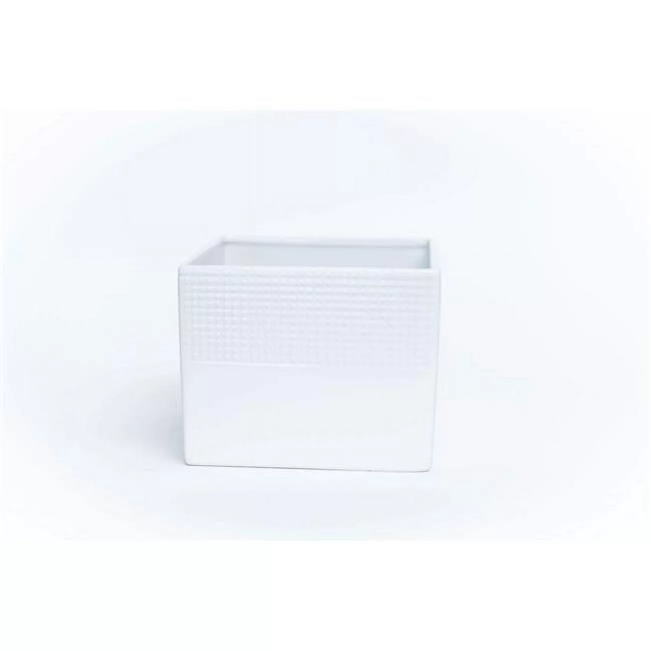 212 Main AI-CE11-101 White with Glazed Grid Rim Planter