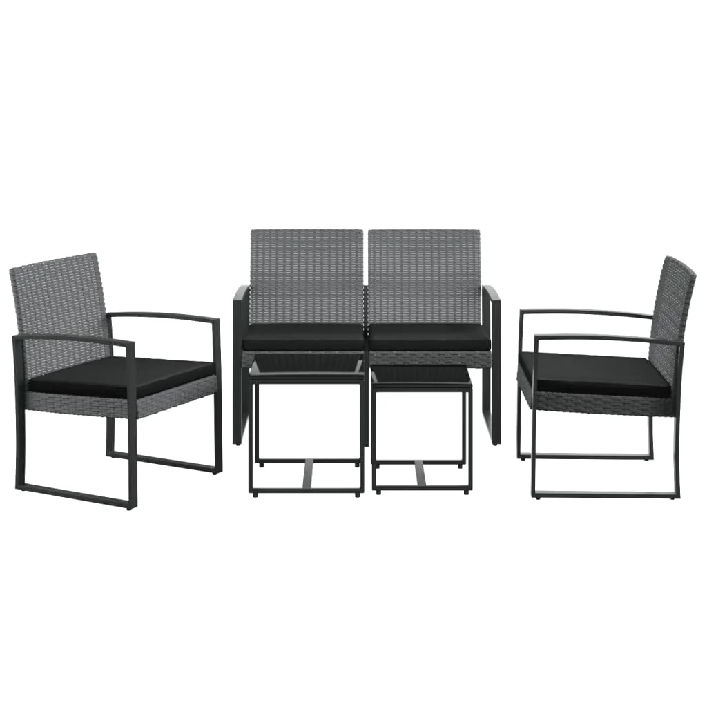 Suzicca 5 piece Patio Dining Set with Cushions Dark Gray Rattan