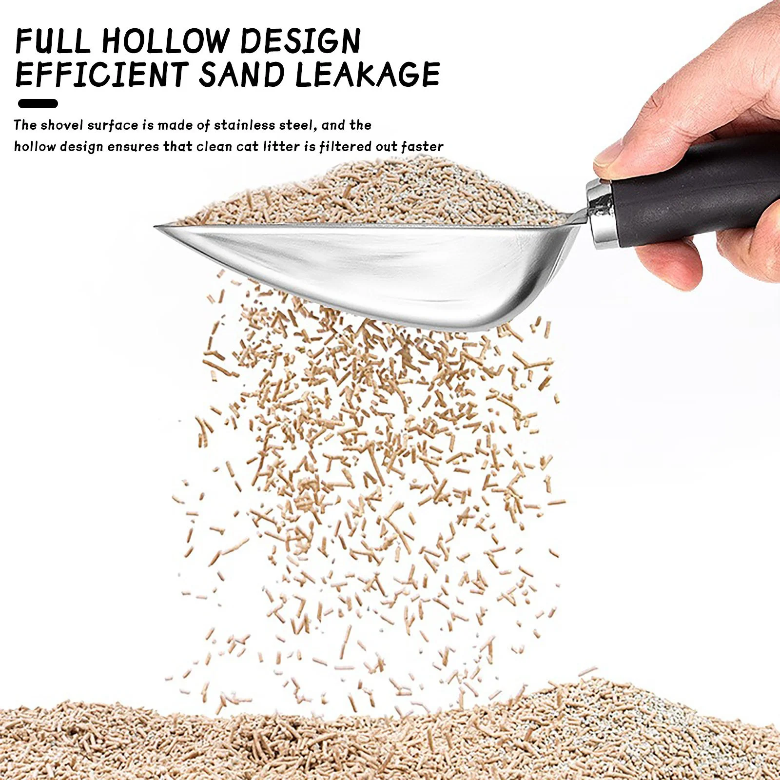 Cat Litter Shovel Stainless Steel Cat Litter Sieve Heavy Duty Poop Metal Shovel Poop Sieve