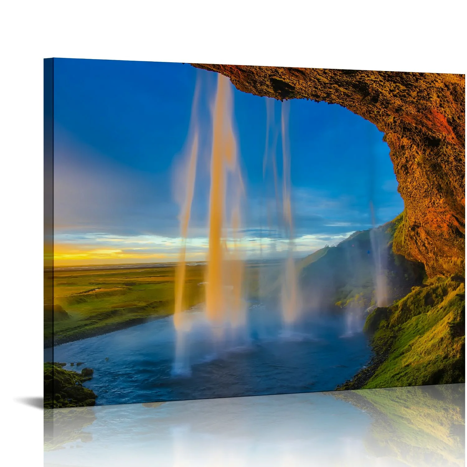 FLORID Wall Art Decor 20x16 in / 16x12 in Iceland Waterfall Canvas Print 16x12in