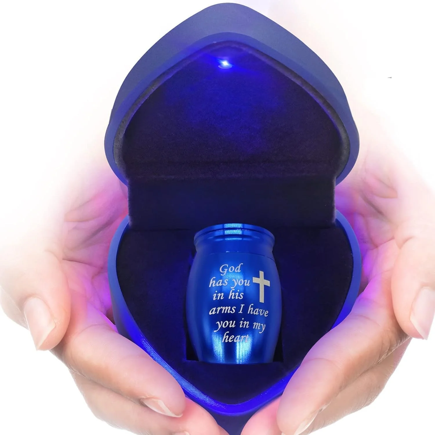 Small Cremation Urns for Human Ashes, Mini Keepsake Baby Earns Pet Urn Blue Memorial Gifts for Ashes