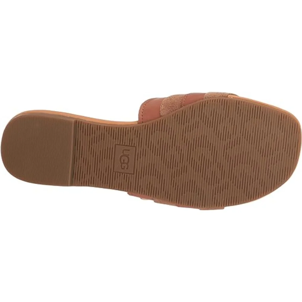 UGG Womens Ximena Slide Sandals Chestnut Leather 8.5M