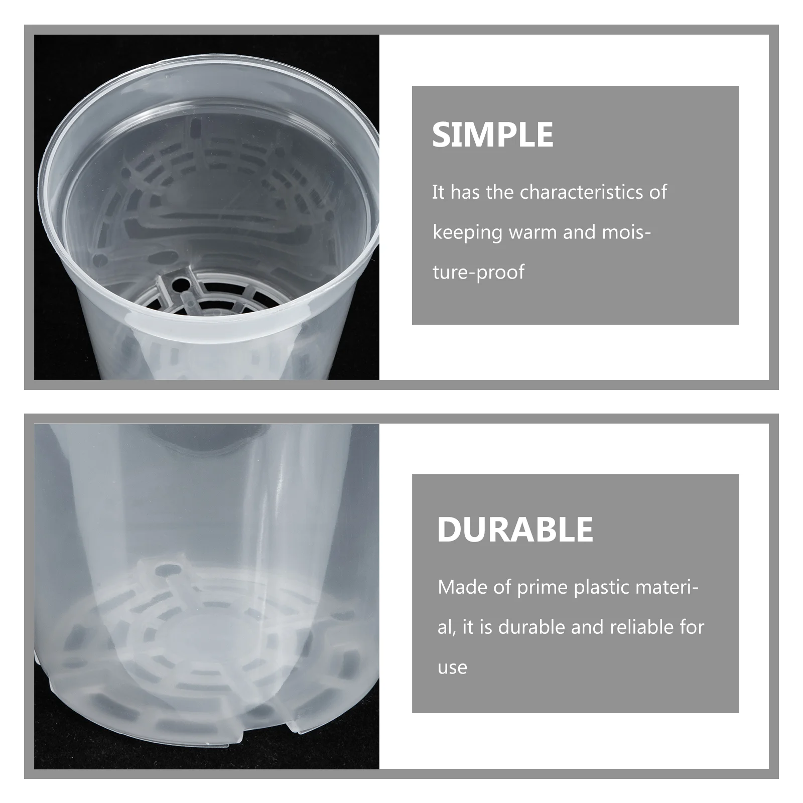 5 Pcs Orchid Pots Strawberry Planting Plants Outdoor Containers Indoor Nursery Cup Plastic Flower Cups Transparent Gardening