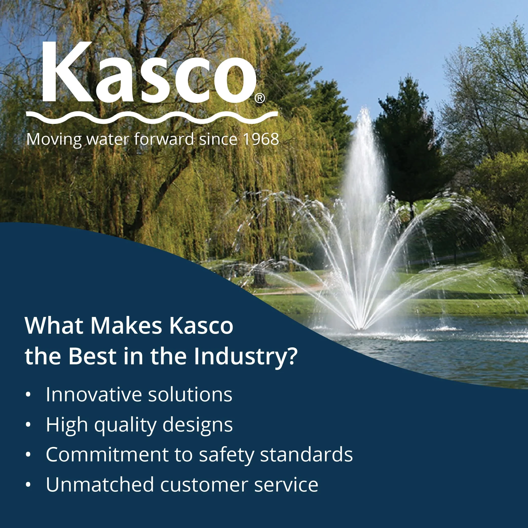 Kasco J Series 2 HP, 3 HP, 5 HP & 7-1/2 HP Magnolia Premium Fountain Nozzles Only (Fountain not Included)