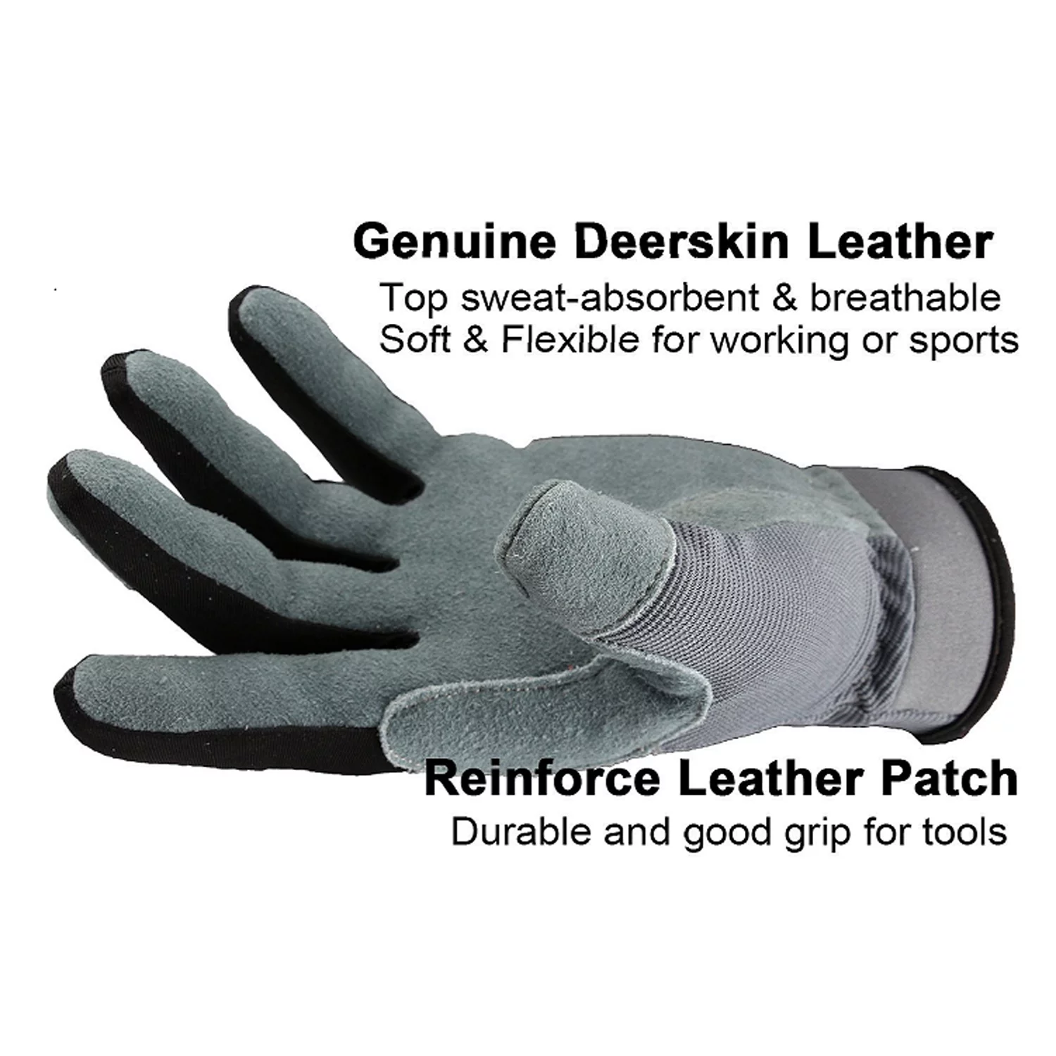 OZERO Gardening Work Gloves Men Women Deerskin Leather Touch Screen Garden Outdoor Sports Cycling Driving Breathable Fitness Gloves