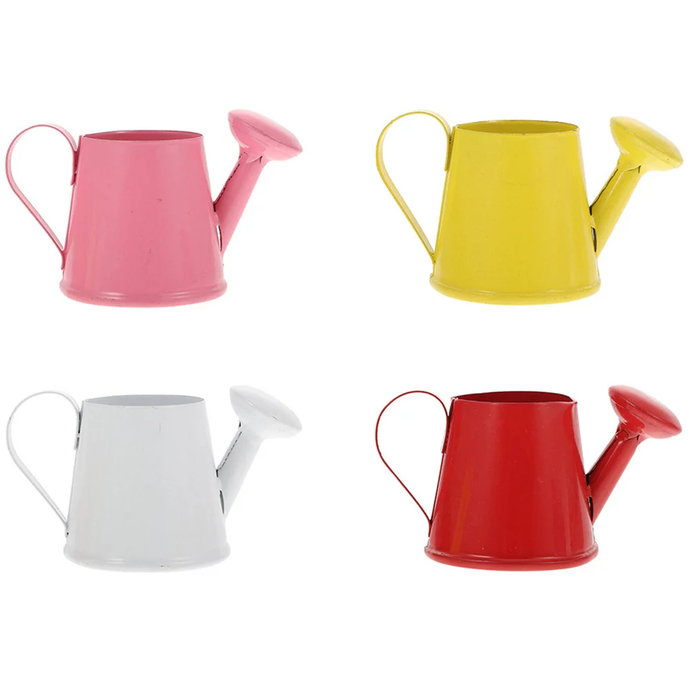 Qumonin 4pcs Kids Mini Metal Watering Can Toys for Indoor/Outdoor Play