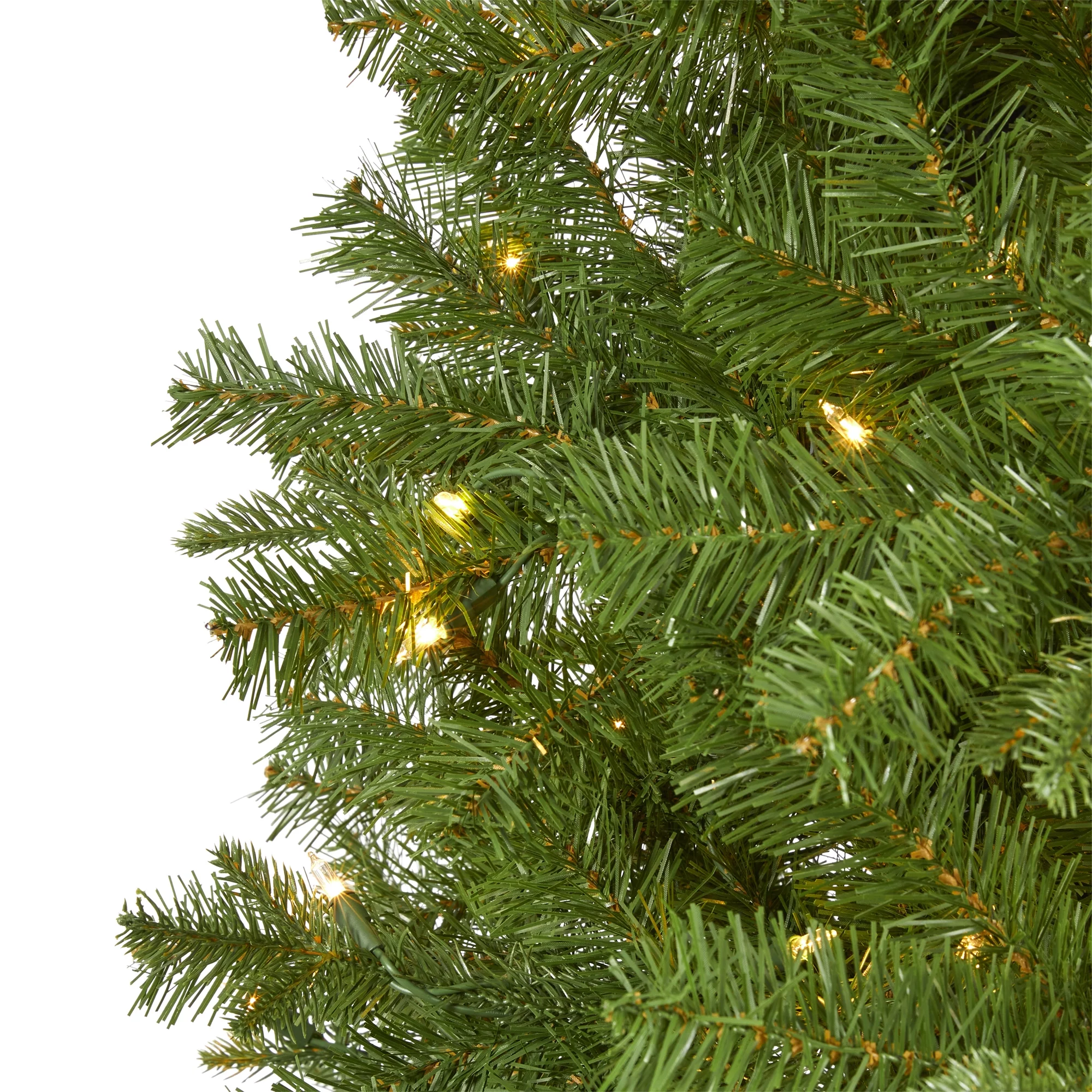 Nearly Natural 6.5' Pre-Lit Vancouver Spruce Artificial Christmas Tree, Warm Clear LED Lights