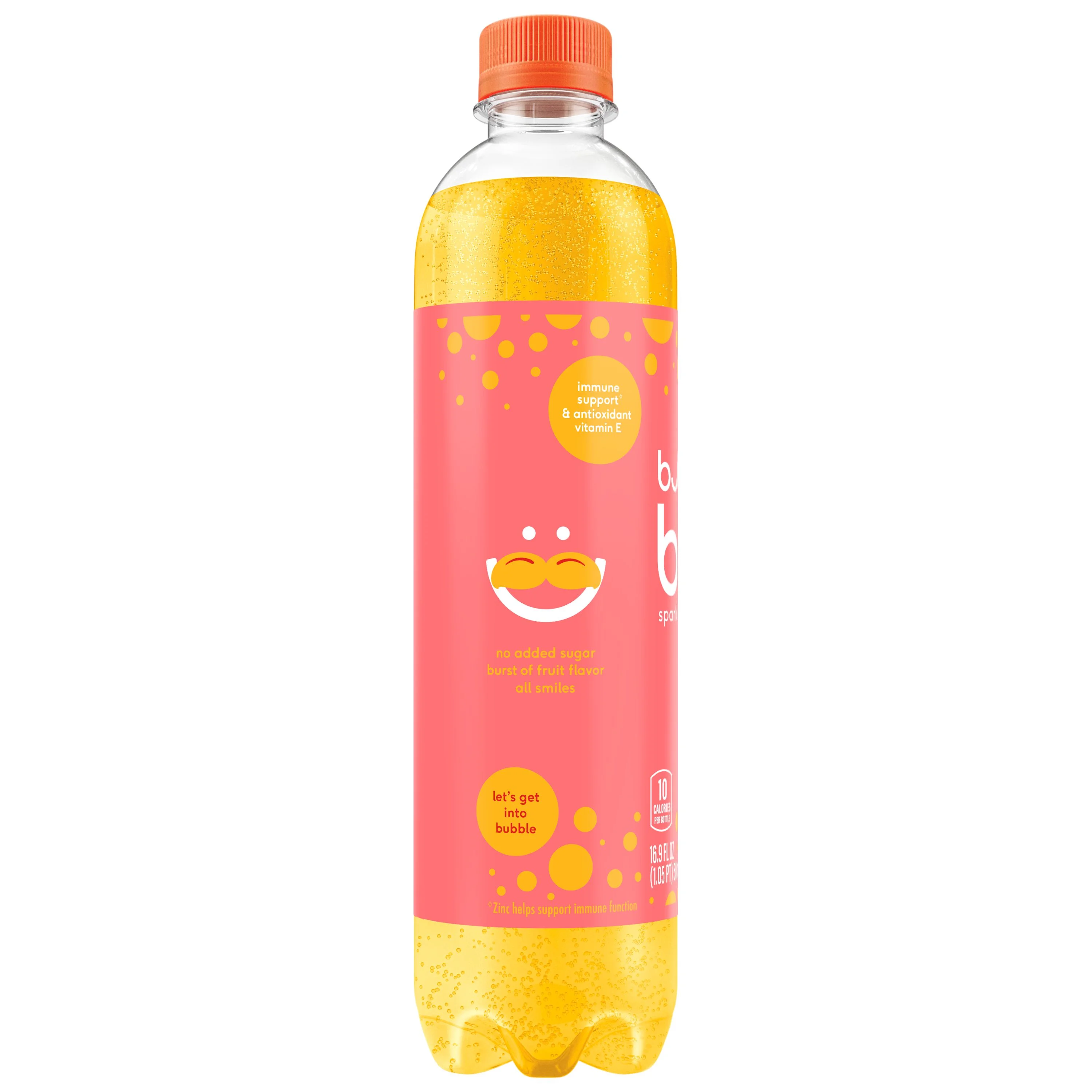 bubly burst Sparkling Water Beverage, Peach Mango, 16.9 fl oz Bottles (12 Pack) ​