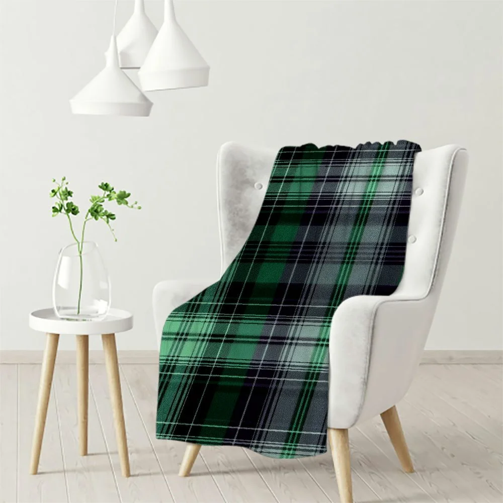 QCPP  Green Plaid Throw Blanket, 50