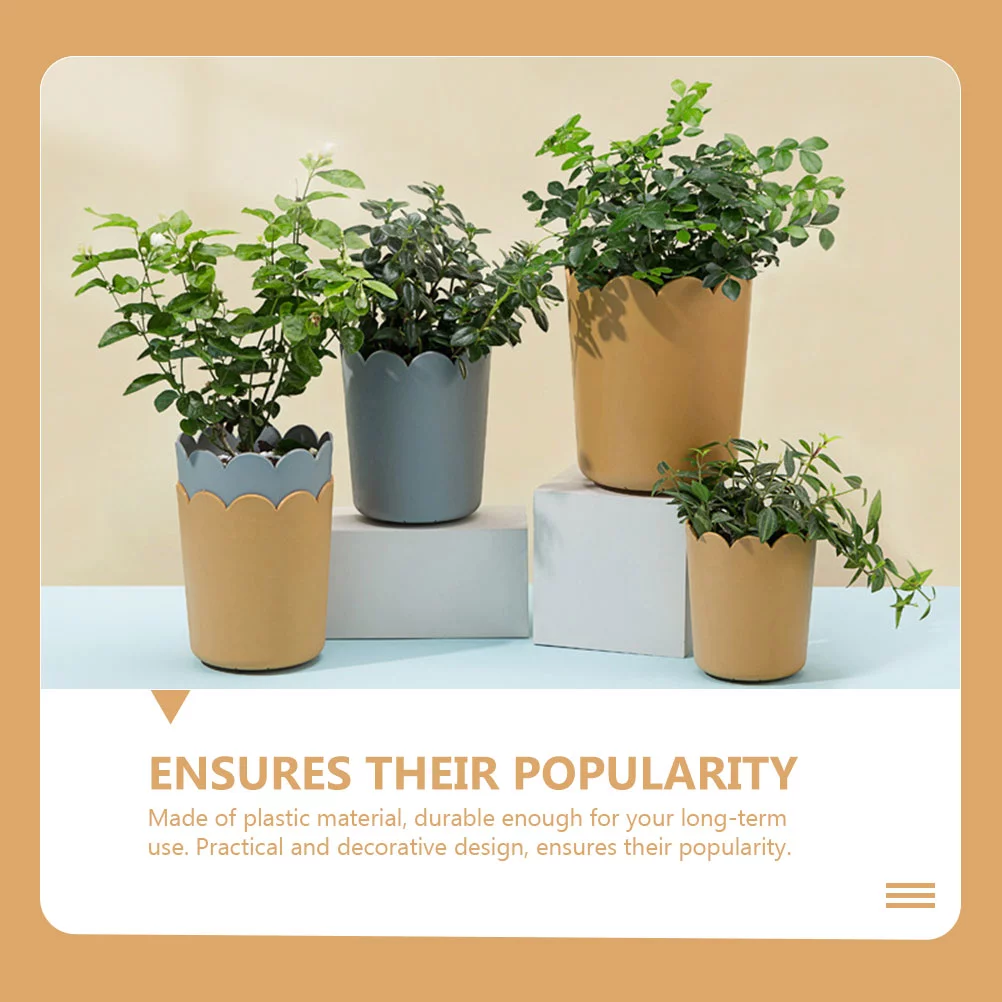 10 Sets Flowerpot Plants Container Trays Pots for Indoor Containers with Office